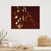 Musical Notes Background Poster (Keuken)