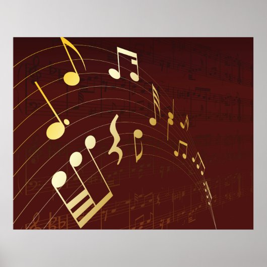 Musical Notes Background Poster (Voorkant)