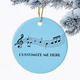 Musical Notes Band Choir Teacher Custom Kerstmis Keramisch Ornament