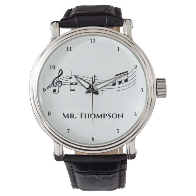 Musical Notes Band of Choir Teacher Custom Music Horloge (Voorkant)