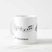 Musical Notes Band of Choir Teacher Custom Music Koffiemok (Voorkant links)