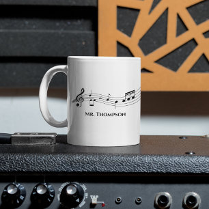 Musical Notes Band of Choir Teacher Custom Music Koffiemok