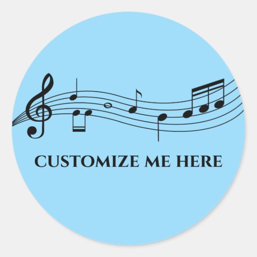 Musical Notes Band of Choir Teacher Custom Music Ronde Sticker (Voorkant)