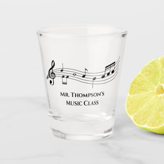 Musical Notes Band of Choir Teacher Custom Music Shot Glas (Voorkant)