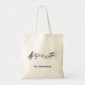 Musical Notes Band of Choir Teacher Custom Music Tote Bag (Voorkant)