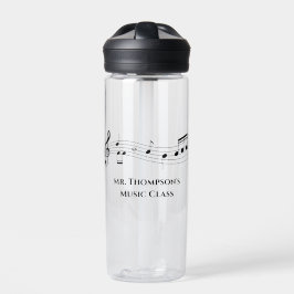 Musical Notes Band of Choir Teacher Custom Music Waterfles