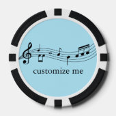 Musical Notes Band or Choir Custom Music Poker Chips (Voorkant)