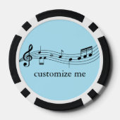 Musical Notes Band or Choir Custom Music Poker Chips (Achterkant)