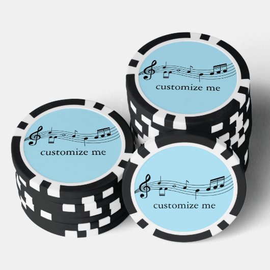 Musical Notes Band or Choir Custom Music Poker Chips (Opstapeling)