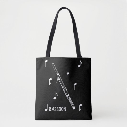 Musical Notes Bassoon Tote Bag (Voorkant)