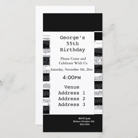 Musical Notes Birthday (Voorkant / Achterkant)