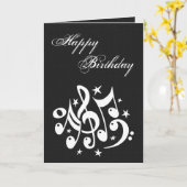 Musical Notes Birthday Card Kaart (Gele Bloem)