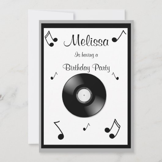 Musical Notes Birthday Uitnodigingen (Voorkant)