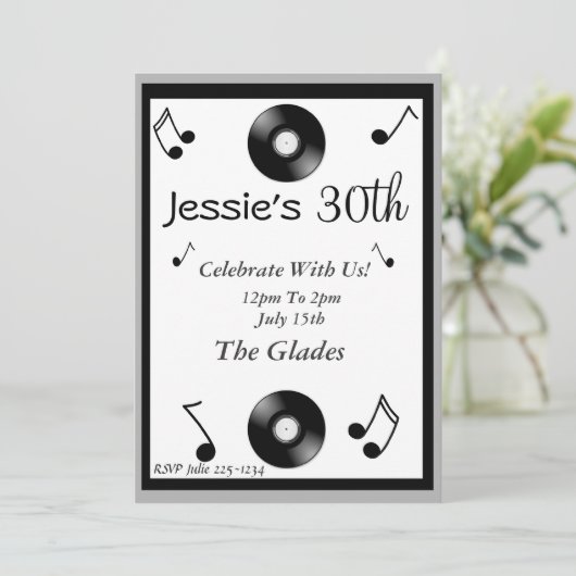 Musical Notes Birthday Uitnodigingen (Staand voorkant)