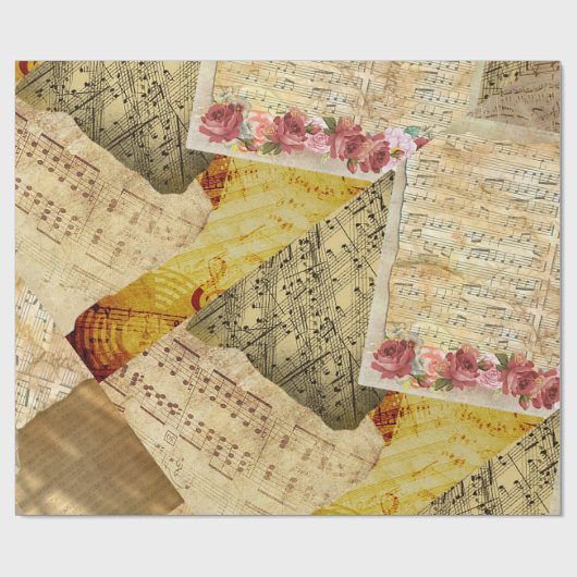 Musical Notes Bladmuziek Gift Cadeaupapier (Vlak)