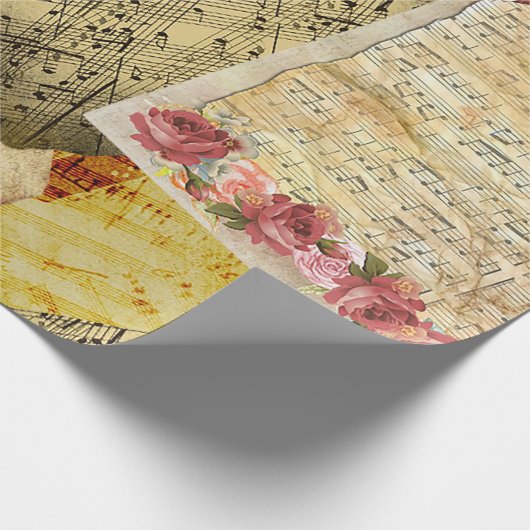 Musical Notes Bladmuziek Gift Cadeaupapier (Hoek)
