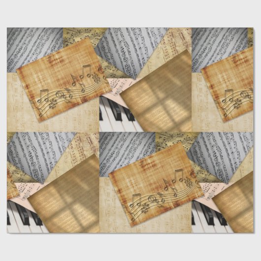 Musical Notes  Bladmuziek Gift Cadeaupapier (Vlak)