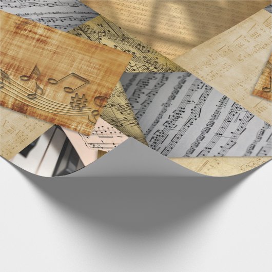 Musical Notes Bladmuziek Gift Cadeaupapier (Hoek)
