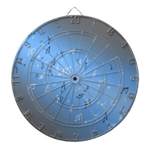 Musical Notes Blue Moon Dartboard Dartbord