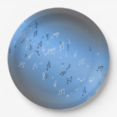Musical Notes Blue Moon Paper Bord (Voorkant)