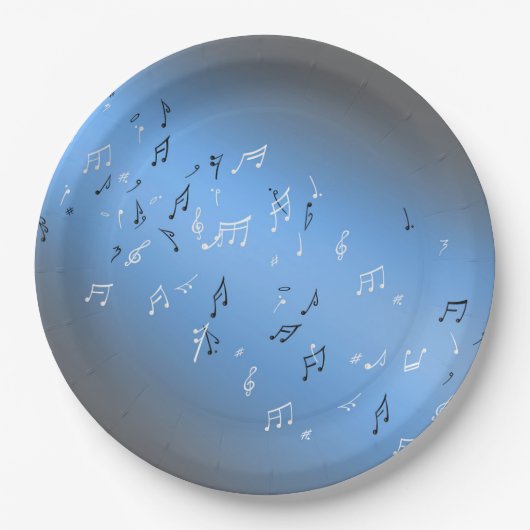 Musical Notes Blue Moon Paper Bord (Voorkant)