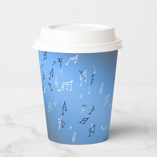 Musical Notes Blue Moon Papieren Bekers (Links)