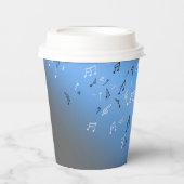 Musical Notes Blue Moon Papieren Bekers (Voorkant)