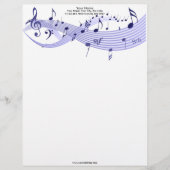 Musical Notes Blues Letterhead Briefhoofd Sjabloon (Voorkant)