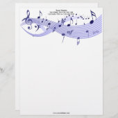 Musical Notes Blues Letterhead Briefhoofd Sjabloon (Voorkant / Achterkant)