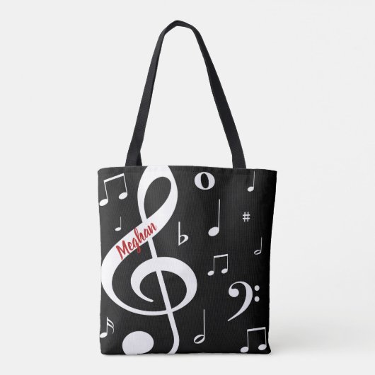 Musical Notes Canvas tas (Achterkant)