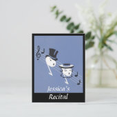 Musical Notes Choir Caroling INVITATION Kaart (Staand voorkant)