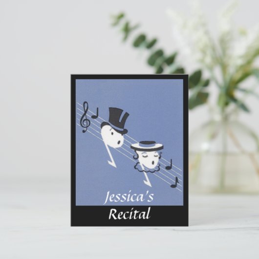  Musical Notes Choir Caroling INVITATION Kaart (Staand voorkant)