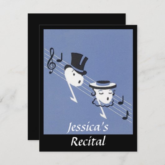  Musical Notes Choir Caroling INVITATION Kaart (Voorkant / Achterkant)