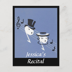 Musical Notes Choir Caroling INVITATION Kaart