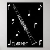 Musical Notes Clarinet Poster (Voorkant)
