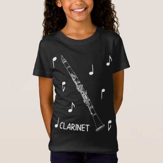 Musical Notes Clarinet T-shirt (Voorkant)