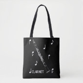 Musical Notes Clarinet Tote Bag (Voorkant)