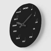 Musical Notes Clock Black Grote Klok (Hoek)