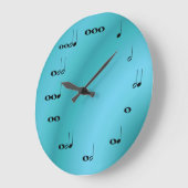 Musical Notes Clock op dark Blue Grote Klok (Hoek)