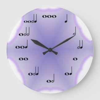 Musical Notes Clock op Lavender background Grote Klok