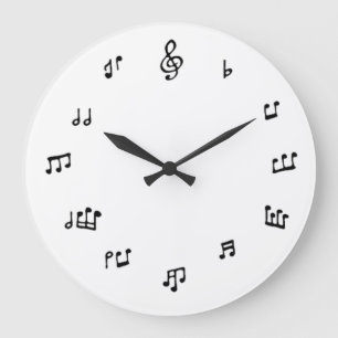 Musical Notes Clock op witte achtergrond Grote Klok