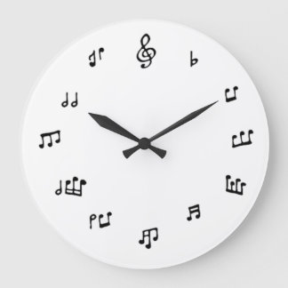 Musical Notes Clock op witte achtergrond Grote Klok