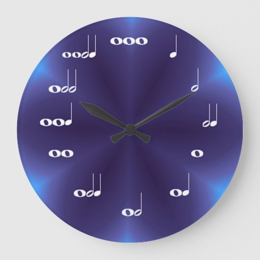 Musical Notes Clock Paars blend Grote Klok (Voorkant)