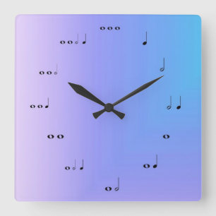 Musical Notes Clock Vierkante Klok