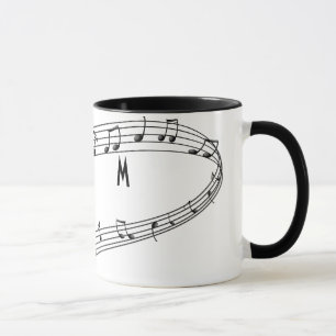 Musical Notes Coffee Mok met Monogram
