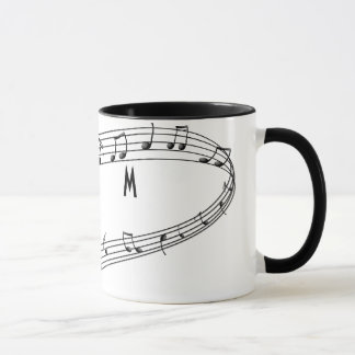 Musical Notes Coffee Mok met Monogram