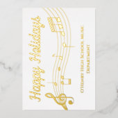 Musical Notes Custom Music Teacher Gold Foil Kaart (Voorkant)