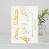 Musical Notes Custom Music Teacher Gold Foil Kaart (Staand Voorkant)
