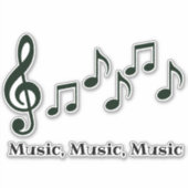 Musical Notes Design Contour Sticker (Voorkant)