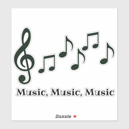 Musical Notes Design Contour Sticker (Vel)